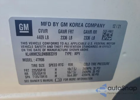 2022 Buick Encore Gx Preferred из США, поврежденный, VIN KL4MMCSL0NB083319